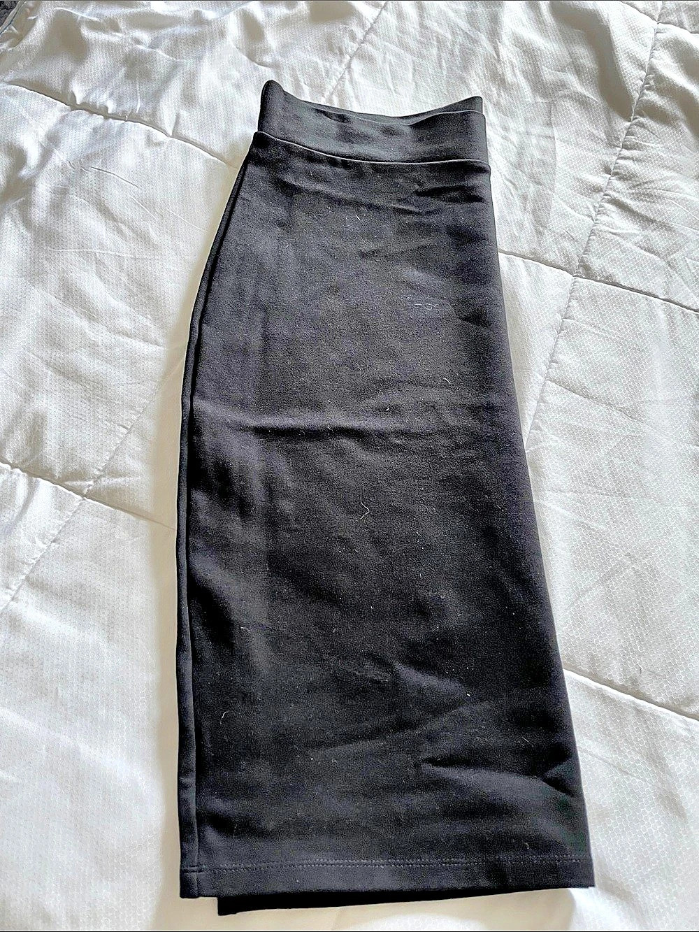 Urban Coco Elastic Waist Stretch Bodycon Midi Pencil Skirt Black Size Large